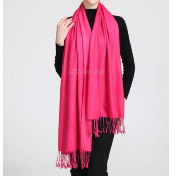 Pashmina New Scarf 🧣 Fucsia Size 120”X28” - Picture 1 of 6